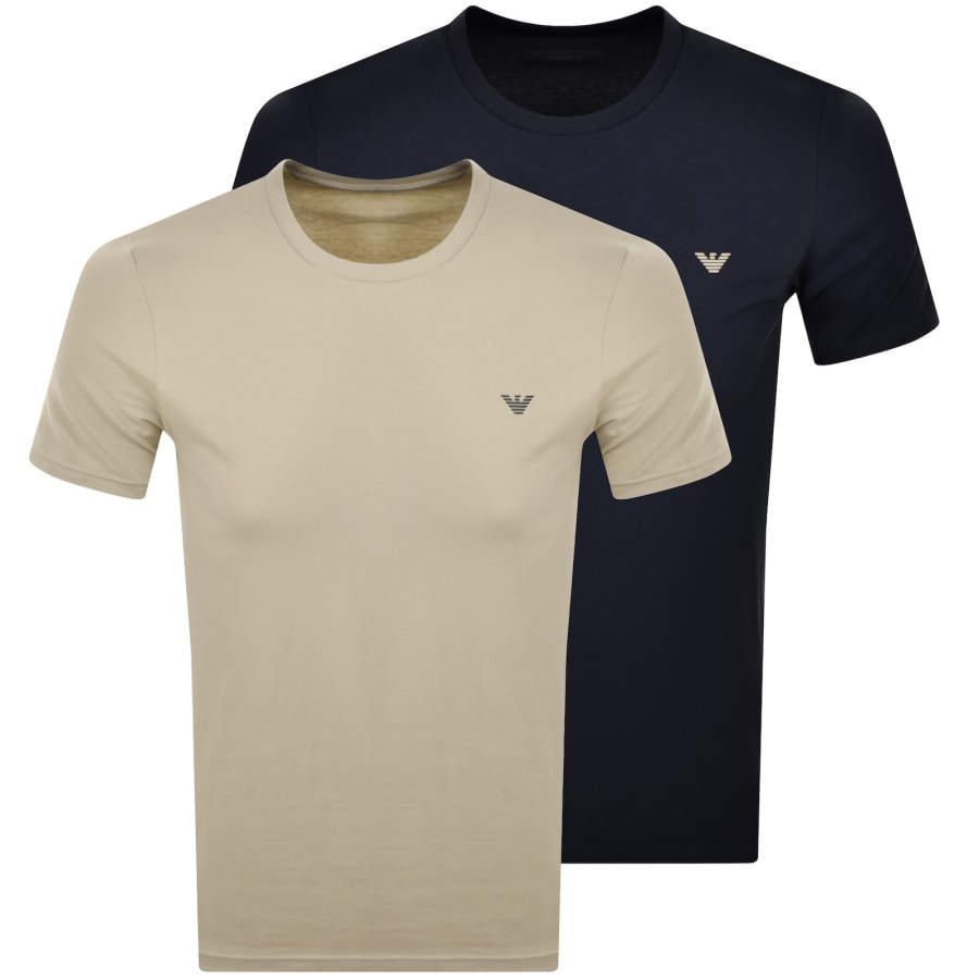 Emporio Armani 2 Pack Logo T Shirts | Mainline Menswear us